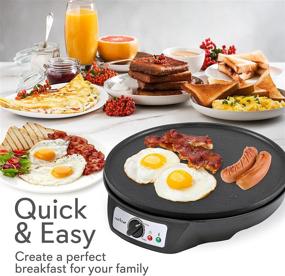 img 2 attached to 🍳 NutriChef PCRM12 Electric Griddle Crepe Maker Cooktop - Nonstick 12 Inch Aluminum Hot Plate with LED Indicator Lights & Adjustable Temperature Control - Includes Wooden Spatula & Batter Spreader