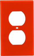 leviton 80703-org 1-gang duplex receptacle wallplate in orange, standard size logo
