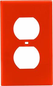 img 1 attached to Leviton 80703-ORG 1-Gang Duplex Receptacle Wallplate in Orange, Standard Size