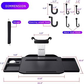 img 1 attached to 🚗 KFZMAN Тяжелый стол для ноутбука в автомобиле - Складной подставка на руль и сиденье с 2 выдвижными скрытыми ящиками - Идеально подходит для обеда, учебы, держателя еды и напитков, путешествий - Черный.