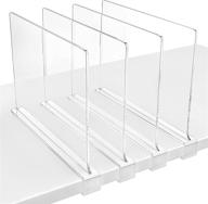 📚 hblife 4 pack clear acrylic shelf dividers – ideal for organizing & storing wood shelves, cabinets, and bedrooms logo