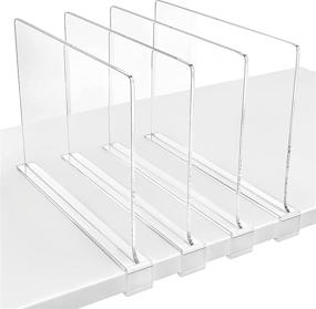 img 4 attached to 📚 HBlife 4 Pack Clear Acrylic Shelf Dividers – Ideal for Organizing & Storing Wood Shelves, Cabinets, and Bedrooms