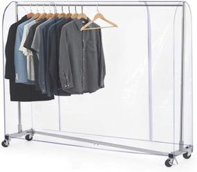 img 3 attached to Protective Garment Rack Cover: 6Ft Transparent Waterproof Clothes 👗 Cover with Full-Length Zippers - Dustproof & Durable (71x20x42 inch)