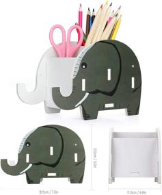 img 1 attached to 🐘 Maximize Your Desk Space with COOLBROS Elephant Pencil Holder and Phone Stand Organizer