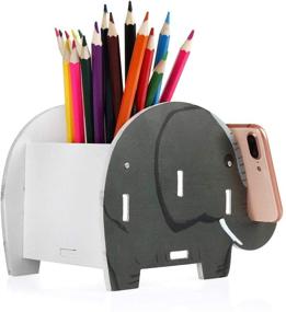 img 3 attached to 🐘 Maximize Your Desk Space with COOLBROS Elephant Pencil Holder and Phone Stand Organizer