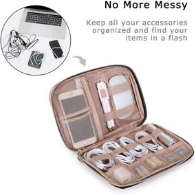 img 3 attached to BAGSMART Small Travel Cable Organizer Bag - Electronic Organizer for Hard Drives, Cables, Charger, Phone, USB, SD Card - Soft Pink
