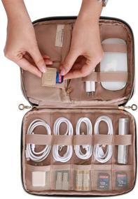 img 2 attached to BAGSMART Маленькая сумка-органайзер для путешествий - Органайзер для жестких дисков, кабелей, зарядных устройств, телефона, USB, SD-карт - Мягкий розовый