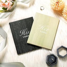 img 2 attached to 📔 2-Pack Wedding Vow Booklets | His and Hers Vow Renewal Keepsake | Bridal Shower Journal Cards | 40 Pages | 5.5 x 3.9 Inch | Wood Grain Style