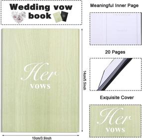 img 3 attached to 📔 2-Pack Wedding Vow Booklets | His and Hers Vow Renewal Keepsake | Bridal Shower Journal Cards | 40 Pages | 5.5 x 3.9 Inch | Wood Grain Style