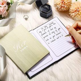 img 1 attached to 📔 2-Pack Wedding Vow Booklets | His and Hers Vow Renewal Keepsake | Bridal Shower Journal Cards | 40 Pages | 5.5 x 3.9 Inch | Wood Grain Style