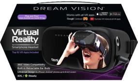 img 1 attached to 📱 Tzumi Dream Vision виртуальная реальность гарнитура для смартфонов с выдвижными наушниками - возможность просмотра 360 видео, легкая и прочная - совместима со всеми телефонами до 6 дюймов, работает со всеми VR приложениями - Черный