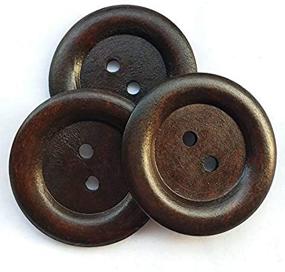 img 1 attached to Chenkou Craft 20pcs 2'' Round Wood Buttons - Dark Brown Sewing Buttons