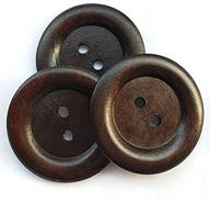 chenkou craft 20pcs 2'' round wood buttons - dark brown sewing buttons logo