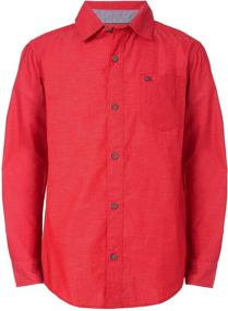 img 1 attached to 👕 Stylish and Versatile: Calvin Klein Little Sleeve Chambray Boys' Clothing