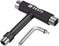 🛹 zeato skate tool all-in-one: multi-function portable skateboard t-tool accessory with t-type allen key and l-type phillips head wrench screwdriver logo