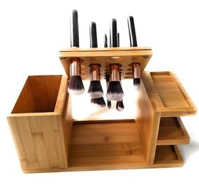 img 3 attached to 💄 Makeup Brush Drying Rack and Cosmetic Storage Solution