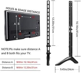 img 3 attached to 📺 Универсальная подставка для телевизора с регулируемой высотой/наклоном для телевизоров от 26 до 60 дюймов - совместима с LG, TCL, Samsung и другими - выдерживает до 77 фунтов - VESA до 600x300 мм - черного цвета
