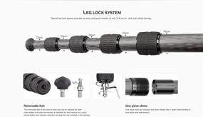 img 1 attached to 📷 Leofoto LM-365C Systematic Bowl Travel Tripod Legs - Summit Series, 5 Section Carbon Fiber CF