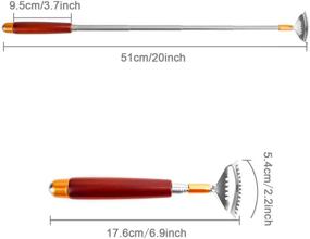 img 1 attached to 🖐️ Aznrszy Расческа для спины - выдвижная с массажной бусиной, рукоять из массива дерева и улучшенным расширенным когтем из нержавеющей стали 304 - лучший массажер для женщин, мужчин, взрослых - идеально подходит для облегчения усталости в лице, шее и ногах.