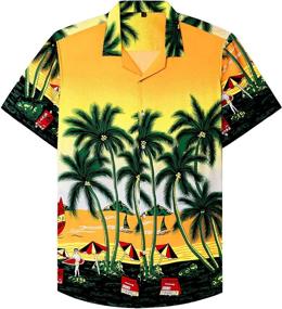 img 3 attached to 🌺 Discover the Vibrant Allure of J VER Flamingos: Hawaiian Printed Tropical Men's Clothing!