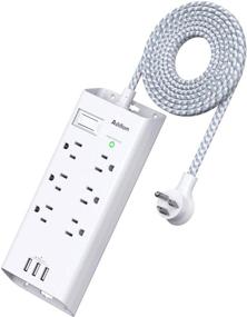 img 4 attached to Addtam Power Strip Surge Protector with 6 Outlets, 3 USB Ports, and 5Ft Long Extension Cord - ETL Listed, Wall Mountable for Home, Office, and More