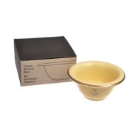 premium porcelain shaving bowl with silver rim - ideal for cream shaving logo