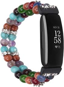 img 4 attached to 📿 iLVANYA Elastic Handmade Pearl Bracelet for Fitbit Inspire HR/Inspire 2 & Inspire Bands – Women's Fashion Beaded Strap Bracelet for Inspire HR/Inspire 2 (Color Pearl)