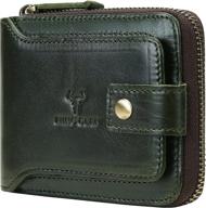 👜 leather wallet with zipper and rfid blocking logo