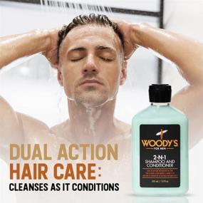 img 2 attached to 💇 Woody's Thickening 2-in-1 Shampoo and Conditioner for Men, Promotes Fuller and Thicker Hair with a Healthier Scalp, Effective Cleansing and Conditioning, 12 oz.