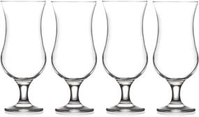 img 2 attached to 🍹 Epure Venezia Collection 4 Piece Hurricane Glass Set - Ideal for Pina Coladas, Cocktails, Beer, Juice, and Water (Pina Colada 15.5 oz)