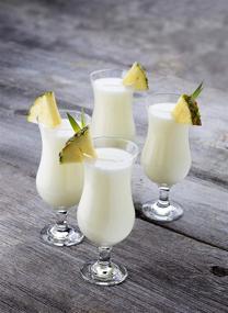 img 3 attached to 🍹 Epure Venezia Collection 4 Piece Hurricane Glass Set - Ideal for Pina Coladas, Cocktails, Beer, Juice, and Water (Pina Colada 15.5 oz)