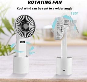 img 1 attached to 🌬️ DEKOPRO Handheld Fan - Portable Personal Fan Mini Hand Held Fan with USB Rechargeable Battery, Desk Table Fan with Base - Chargeable Fan Oscillating Fan 5 Modes for Home Office Travel Outdoor (White)