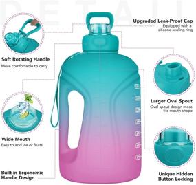 img 4 attached to 💧 PASER 64oz Motivational Water Bottle with Time Marker & Straw | Leakproof Tritan BPA Free Water Jug (2.2L) | Ensure Daily Hydration for Fitness, Gym & Outdoor Sports