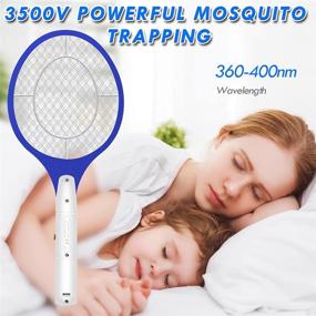 img 3 attached to 🪰 Micnaron Electric Fly Swatter 2 Pack, Portable Fly Mosquito Swatter 3500V, Handheld Bug Zapper Racket with Safe-Touch Mesh Net (Blue & Yellow)