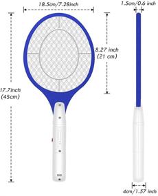 img 1 attached to 🪰 Micnaron Electric Fly Swatter 2 Pack, Portable Fly Mosquito Swatter 3500V, Handheld Bug Zapper Racket with Safe-Touch Mesh Net (Blue & Yellow)