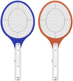 img 4 attached to 🪰 Micnaron Electric Fly Swatter 2 Pack, Portable Fly Mosquito Swatter 3500V, Handheld Bug Zapper Racket with Safe-Touch Mesh Net (Blue & Yellow)