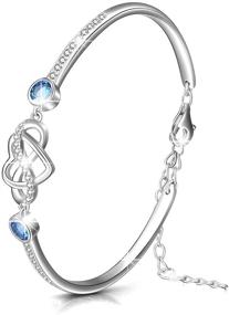 img 3 attached to 💎 AOBOCO 925 Sterling Silver Infinity Endless Love Bracelet - Crystals from Austria Jewelry Gift for Women Girls"