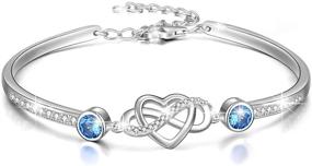 img 4 attached to 💎 AOBOCO 925 Sterling Silver Infinity Endless Love Bracelet - Crystals from Austria Jewelry Gift for Women Girls"