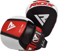 🥊 rdx boxing pads focus mitts: cowhide leather curved hook and jab hand pads for mma, muay thai, kickboxing, martial arts training and coaching logo