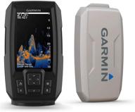 🎣 enhanced fishing experience: garmin striker vivid 4cv fishfinder bundle with transducer and protective cover - 4-inch color display & vivid scanning sonar logo