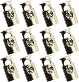 img 4 attached to 🔒 Youliang Pack of 12 Zinc Alloy Spring Stop Toggle Cord Locks - Single Hole, Silver