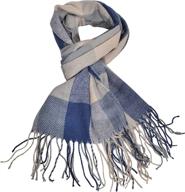 stay cozy in style with woogwin winter warm plaid scarfs: long blanket scarf, big grid shawl wrap for women logo