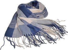 img 2 attached to Stay Cozy in Style with Woogwin Winter Warm Plaid Scarfs: Long Blanket Scarf, Big Grid Shawl Wrap for Women