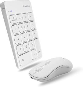 img 4 attached to Macally Bluetooth Number Pad and Mouse for Laptop Combo - Rechargeable Wireless Numeric Keypad and Slim 10 Key for Mac and Windows with Portable Laptop Mouse Set