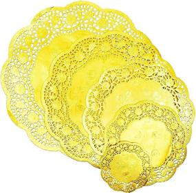 img 4 attached to Круглые бумажные кружевные салфетки Gold
