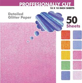 img 2 attached to BearBoss Glitter Paper, 80GSM 50 Sheets Creative Shimmer Sparkly Paper Thin Craft Cardstock for DIY Projects Gift Box Wrapping Birthday Party Decor Scrapbook, 10 Assorted Colors