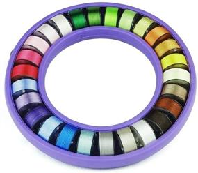 img 4 attached to 🧵 SA156 Prewound Bobbin Thread Set - 26-Pack Simthread Class 15 60wt Filament Polyester Embroidery Threads (Assorted Colors)