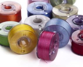 img 3 attached to 🧵 SA156 Prewound Bobbin Thread Set - 26-Pack Simthread Class 15 60wt Filament Polyester Embroidery Threads (Assorted Colors)