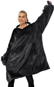 img 4 attached to Wearable Blanket Hoodie Oversized Sweatshirt Bedding