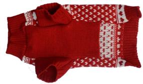 img 1 attached to ❄️ Stylish Classic Red Snowflake Pet Sweater for Dogs by Lanyar: Keep Your Furry Friends Warm and Cute!